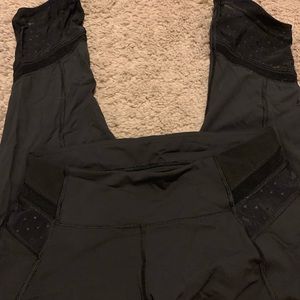 LULULEMON MESH BLACK LEGGINGS